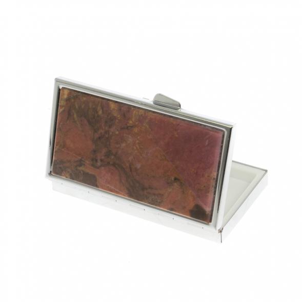 Таблетница на 3 отделения камень родонит цвет серебро 129889