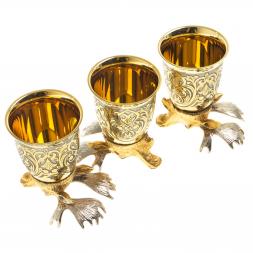 Стопки перевертыши &amp;quot;Лось&amp;quot; 70 мл 3 шт Златоуст