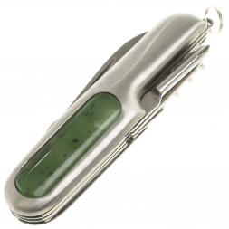 Нож мультитул складной 7 в 1 с камнем нефрит