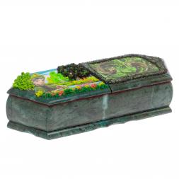 Шкатлука на два отделения &amp;quot;Хозяйка медной горы и ящерицы&amp;quot; 29х11,5х7 см