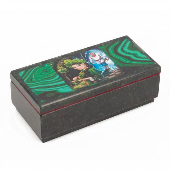 Шкатулка Хозяйка медной горы змеевик 14х7х5 см 117467