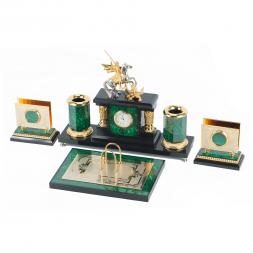 Письменный прибор из малахита "Георгий Победоносец"