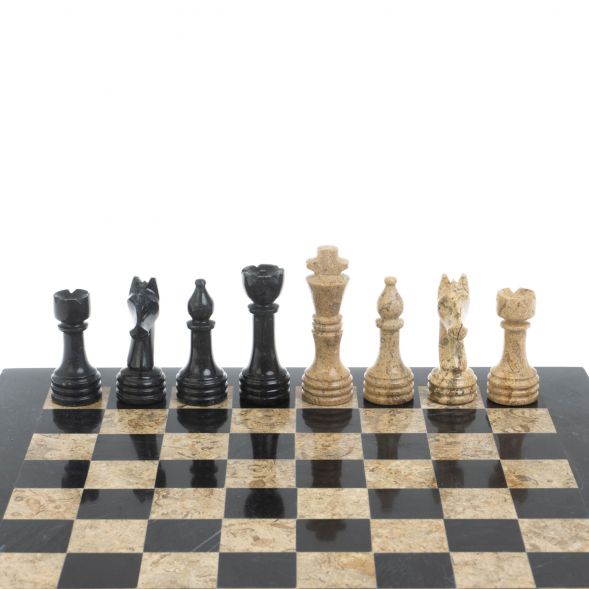 Каменные шахматы &amp;quot;Дебют&amp;quot; доска 30х30 см ракушечник 128051
