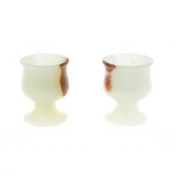 Набор рюмок из белого оникса 15 мл 3,8х4,5 см 2 шт в коробке (1,2х2)