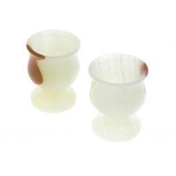 Набор рюмок из белого оникса 15 мл 3,8х4,5 см 2 шт в коробке (1,2х2)