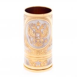 Набор стопок гильз "Герб России" 6 шт 40 мл в подарочном ящике Златоуст