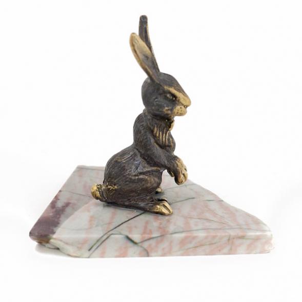 Сувенир из бронзы на подставке из яшмы &amp;quot;Зайчик&amp;quot; 116132