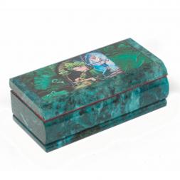 Шкатулка Хозяйка медной горы змеевик 14х7х5 см