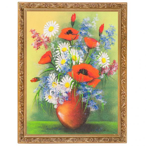 Картина с рисунком из каменной крошки &amp;quot;Натюрморт маки&amp;quot; багет 36х46 см 112482