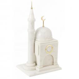 Часы "Мечеть" из белого мрамора