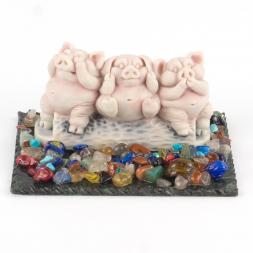 Сувенир &amp;quot;Три поросенка&amp;quot; из мрамолита