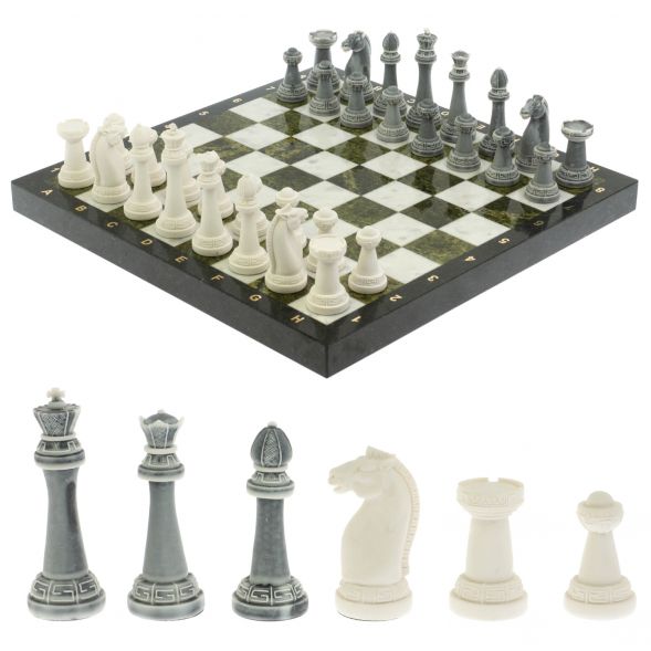 Шахматы &amp;quot;Стаунтон&amp;quot; доска 40х40 см мрамор / змеевик 129351