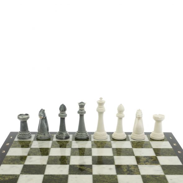 Шахматы &amp;quot;Стаунтон&amp;quot; доска 40х40 см мрамор / змеевик 129351