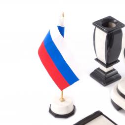 Настольный набор из мрамора "Престиж" с символикой России