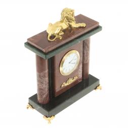 Настольные часы &amp;quot;Лев&amp;quot; камень лемезит