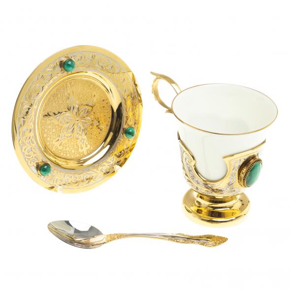 Кофейная пара &amp;quot;Малахитовая&amp;quot; 200 мл Златоуст 123793