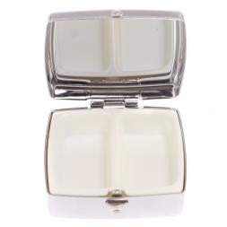 Таблетница на 2 отсека камень голубой апатит цвет серебро