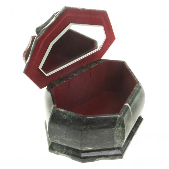 Шкатулка &amp;quot;Ракушка&amp;quot; камень змеевик 14х10х9 см 119163