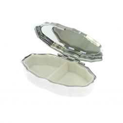 Таблетница эллипс на 2 отделения камень флюорит