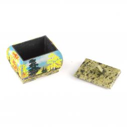 Шкатулка с рисунком "Осень" змеевик 10х7,5х9 см