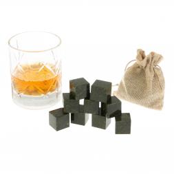 Камни для охлаждения виски набор 9 кубиков из зеленого змеевика
