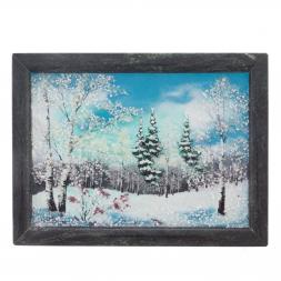 Картина из камня "Зимний пейзаж" 24х18,5 см рисунок каменная крошка