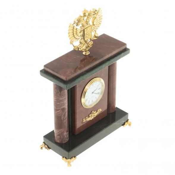 Настольные часы &amp;quot;Герб России&amp;quot; камень лемезит 122526