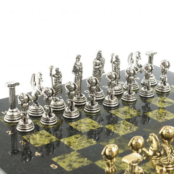 Шахматы &amp;quot;Атлас&amp;quot; доска 28х28 см из камня змеевик 122698