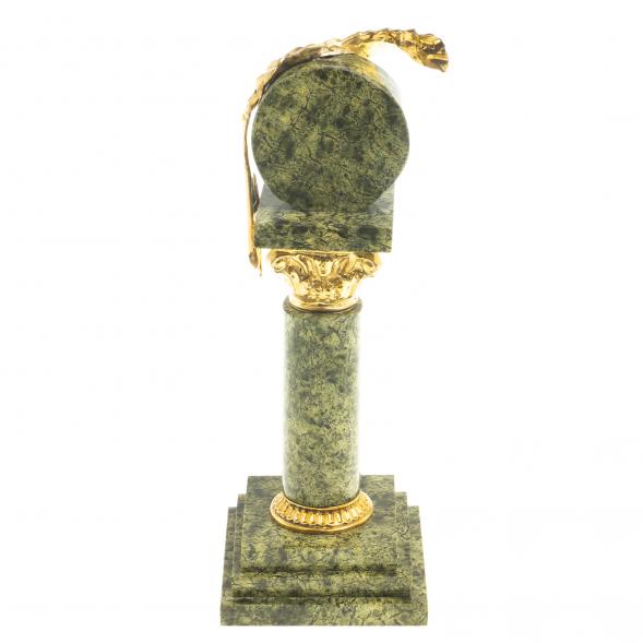 Настольные часы &amp;quot;Капитель&amp;quot; камень змеевик 113100