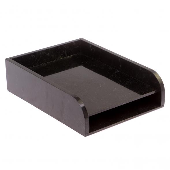 Лоток для бумаг А4 двухъярусный черный змеевик 125749