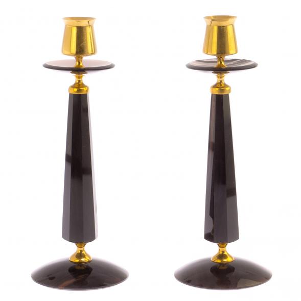 Подсвечники &amp;quot;Грани&amp;quot; из черного обсидиана (пара) 125824