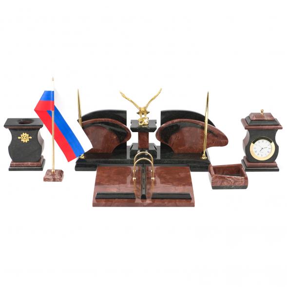 Настольный набор &amp;quot;Орел&amp;quot; из лемезита 117865
