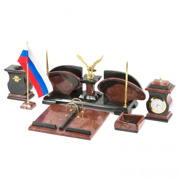 Настольный набор &amp;quot;Орел&amp;quot; из лемезита 117865