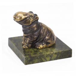 Статуэтка &amp;quot;Бегемот сидит&amp;quot; из бронзы и змеевика