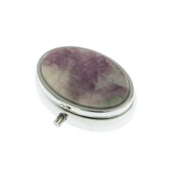 Таблетница овальная на 2 отделения камень флюорит 5,5х4,5х2 см
