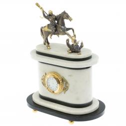 Часы &amp;quot;Георгий Победоносец&amp;quot; из мрамора и бронзы