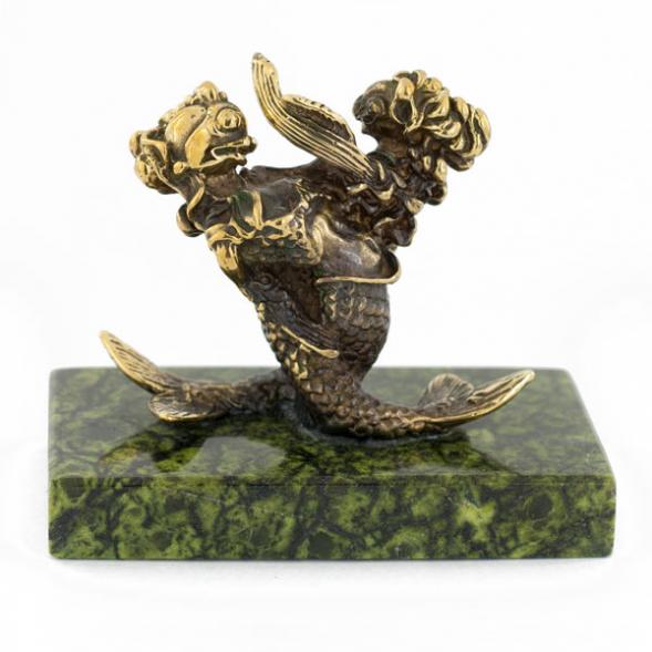 Сувенир статуэтка знак зодиака &amp;quot;Рыбы&amp;quot; из бронзы и камня 116097