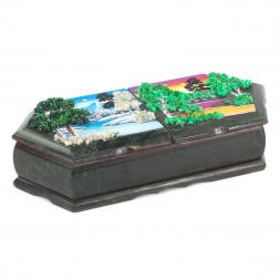 Шкатулка &amp;quot;Зимний и летний пейзажи&amp;quot; 29,5х12х8 см