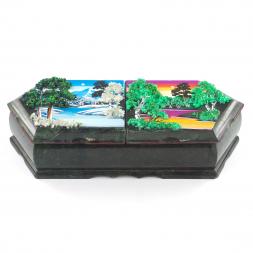 Шкатулка &amp;quot;Зимний и летний пейзажи&amp;quot; 29,5х12х8 см