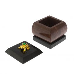 Шкатулка "Лягушка" из камня лемезит 4,5х4,5х6 см