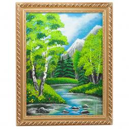 Картина &amp;quot;Летний пейзаж&amp;quot; багет 36х46 см, каменная крошка