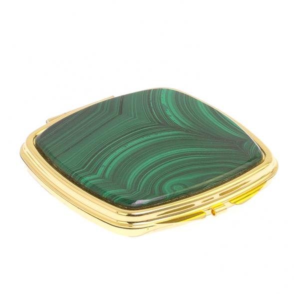 Зеркало складное карманное из малахита цвет золото 125524