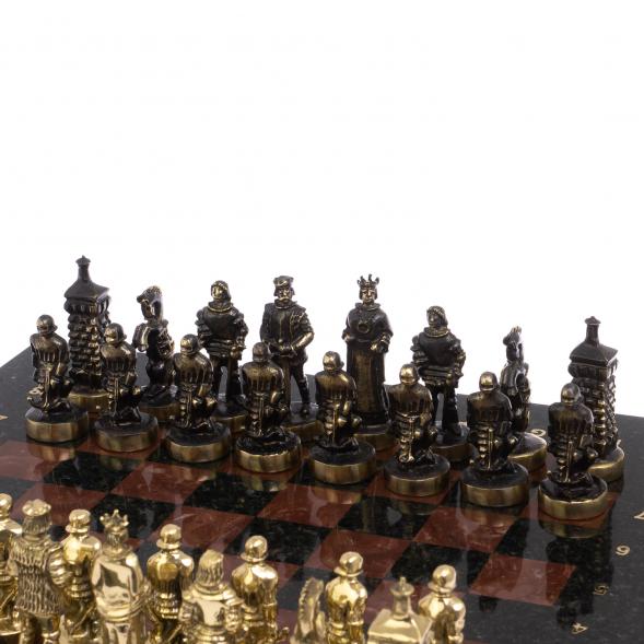 Шахматы бронзовые &amp;quot;Европейские&amp;quot; доска 32х32 см лемезит 125596