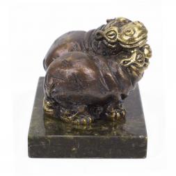 Статуэтка &amp;quot;Пара бегемотов средние&amp;quot; бронза змеевик