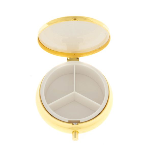 Таблетница на 3 отсека камень шайтанский переливт цвет золото 128055