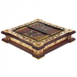 Эксклюзивные нарды "Орнамент" камень яшма Златоуст