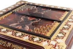 Эксклюзивные нарды "Орнамент" камень яшма Златоуст