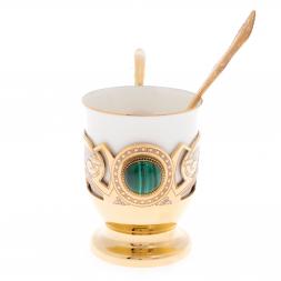 Чашка для кофе &amp;quot;Малахит&amp;quot; фарфор 170 мл в подарочной упаковке Златоуст