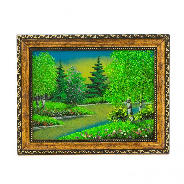 Картина &amp;quot;Летняя ночь&amp;quot; рамка багет 15х20 см каменная крошка 122479